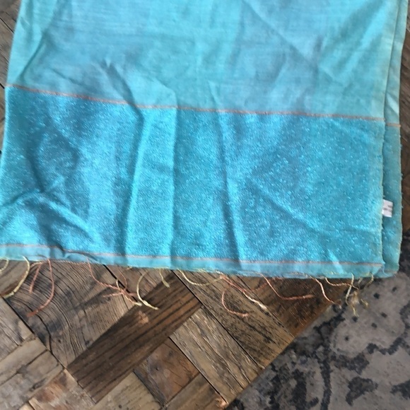 Aqua Silk Scarf - Picture 4 of 7